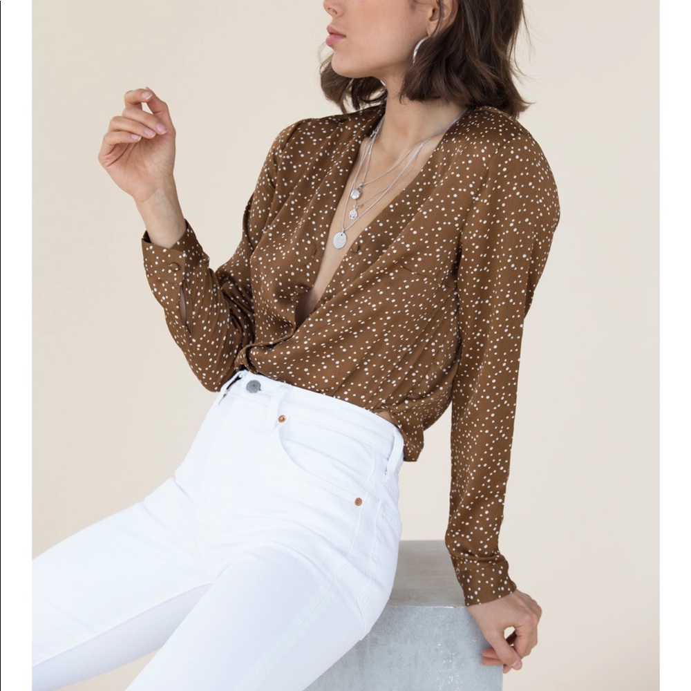 Lolani Blouse - Coffee Polka